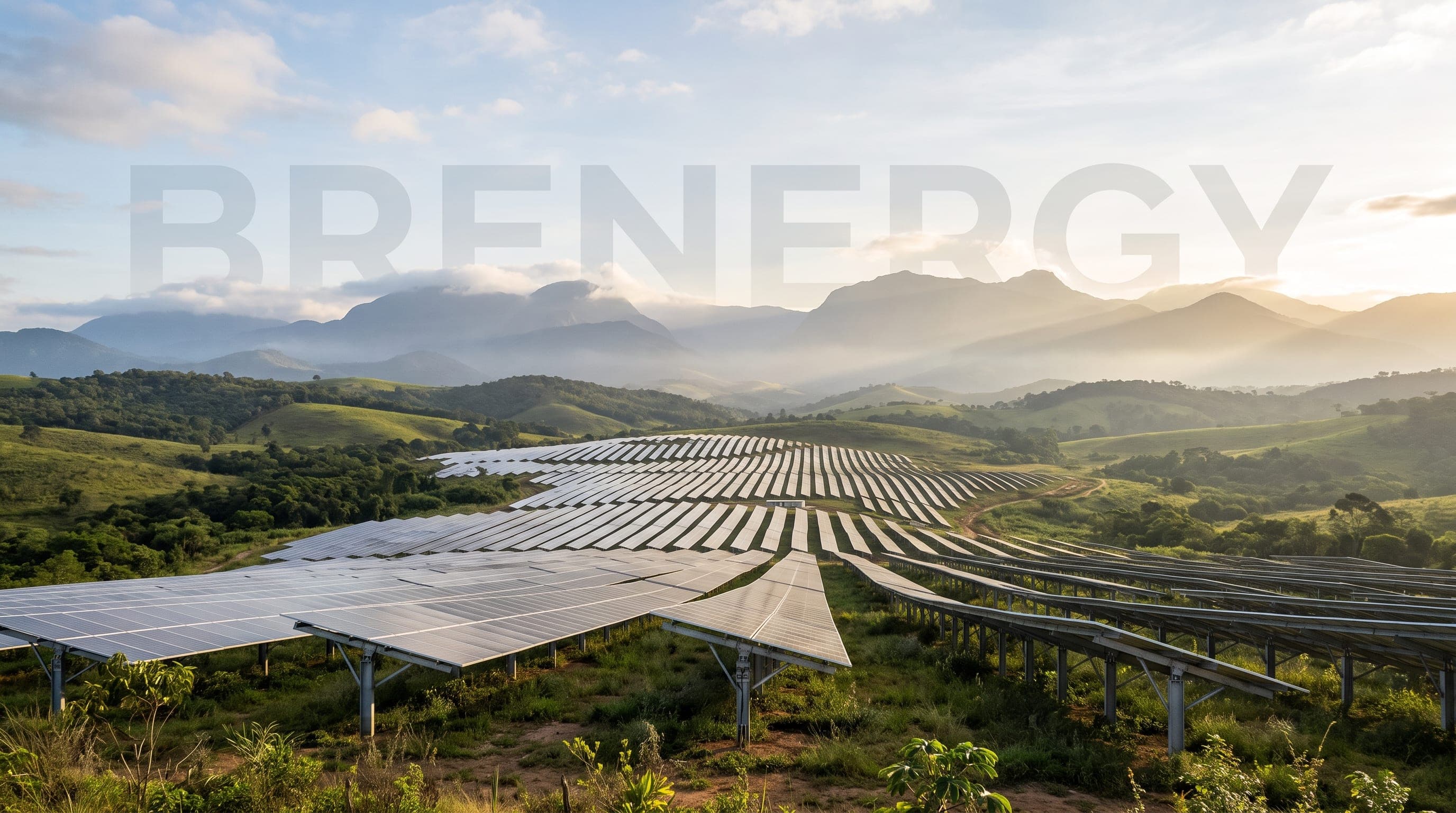 Usina solar fotovoltaica da Brenergy entre montanhas de Minas Gerais